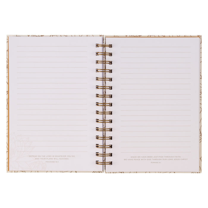 Cuaderno Give Thanks Salmo 106:1- Blanco y dorado