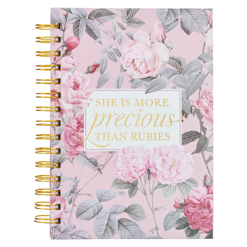 CUADERNO ARGOLLADO GRANDE CON FLORES ROSAS "MORE PRECIOUS"