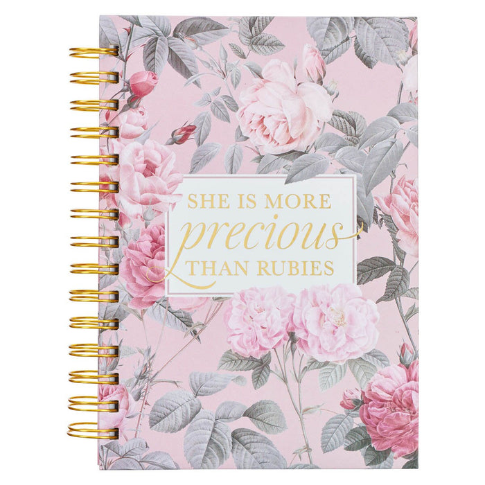 CUADERNO ARGOLLADO GRANDE CON FLORES ROSAS "MORE PRECIOUS"