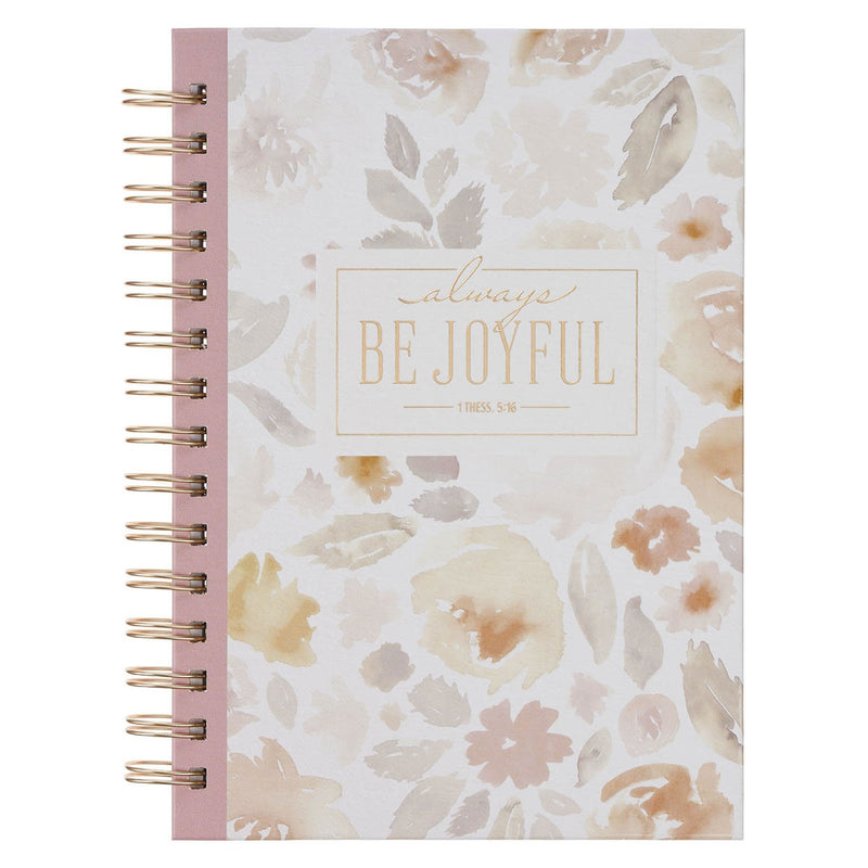 Cuaderno Argollado Always Be Joyful Floral Rosa – 1 Tesalonicenses 5:16