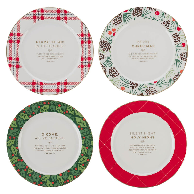 Set de Platos Navideños Merry Christmas Cerámicos