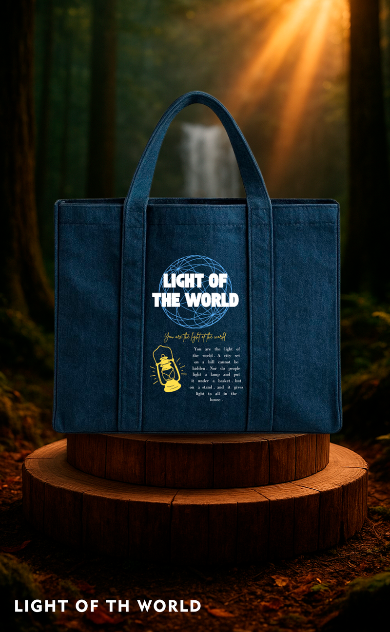 Tote bag Light of the world, color azul