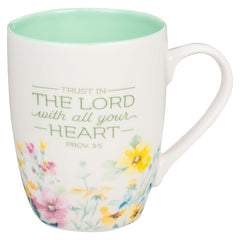 Mug Trust in the Lord Green Wildflower Ceramic