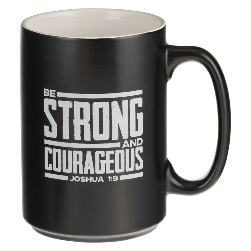MUG NEGRO "STRONG & CORAGEOUS"
