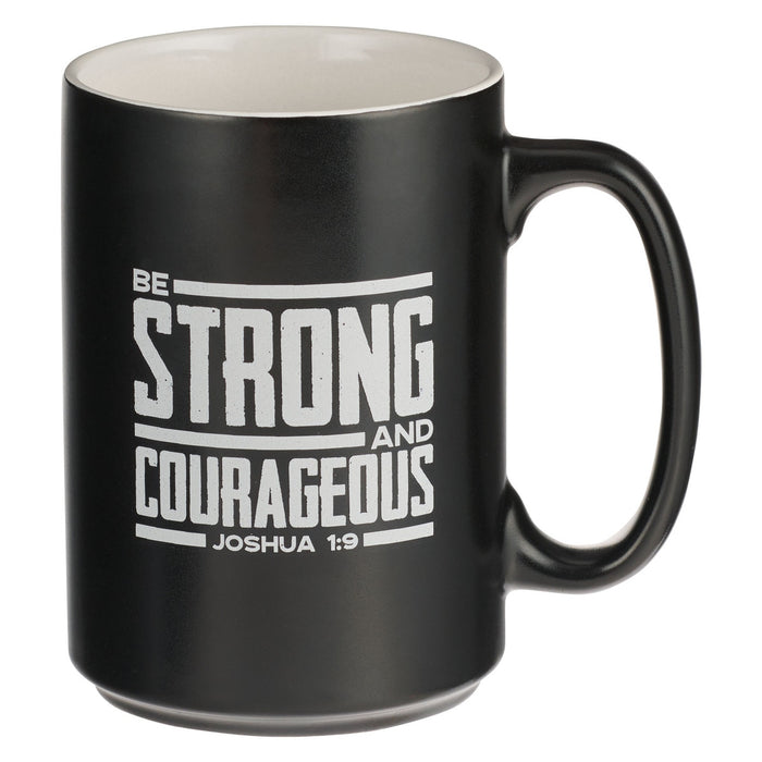 MUG NEGRO "STRONG & CORAGEOUS"