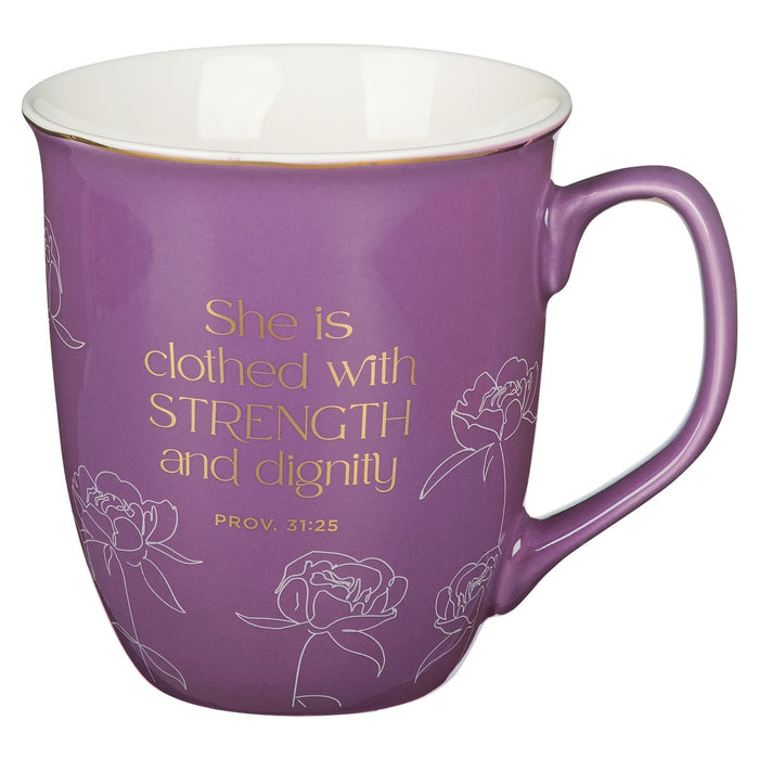 Mug Strength and Dignity púrpura