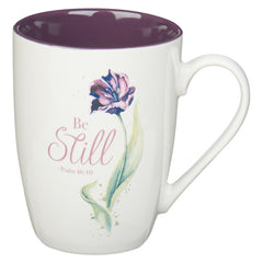 Mug Be Still Purple Bloom
