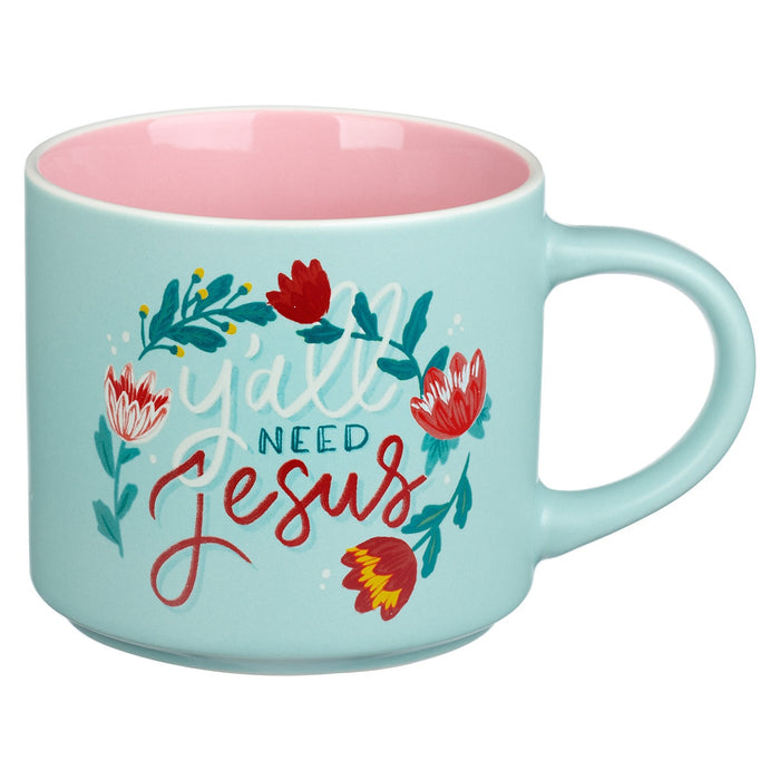 MUG DE CERÁMICA " Y'ALL NEED JESUS"