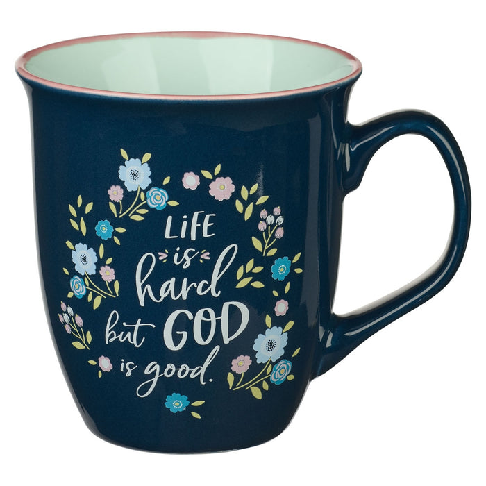 Mug God is Good Navy Floral