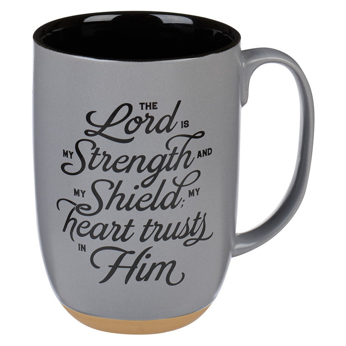 Mug My Strength and Shield Gray Ceramic