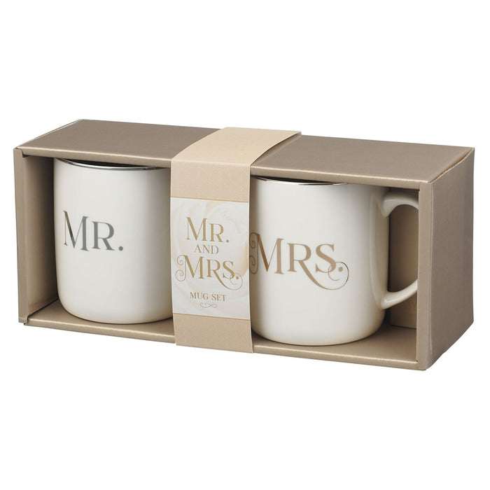 JUEGO DE MUGS DE CAFE MR & MRS