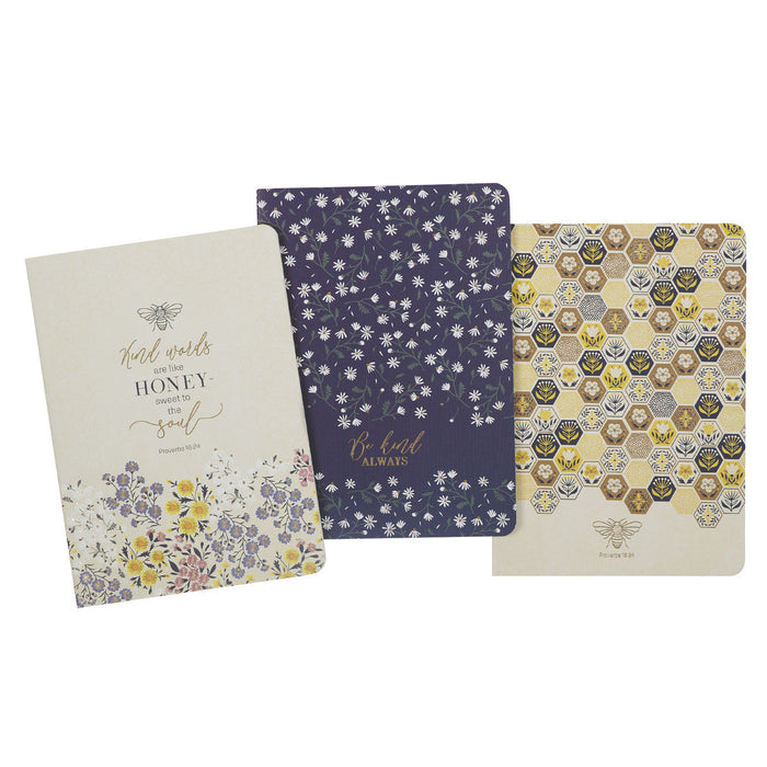 Set de cuadernos x3 kind words are like honey Proverbios 16:24