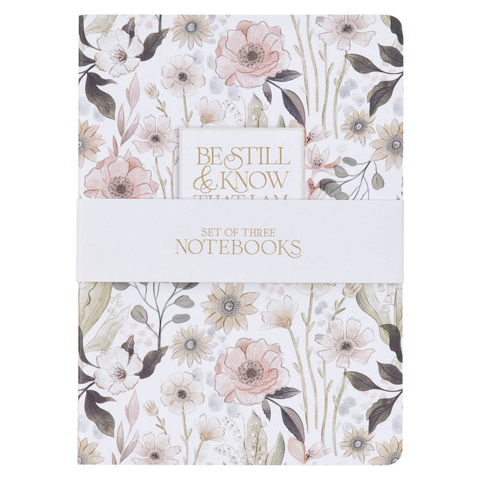 Set de 3 cuadernos grandes, Be Still - Psalm 46:10