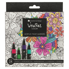 Set de Marcadores Acrílicos Veritas Color – 24 Piezas para Arte y Journaling