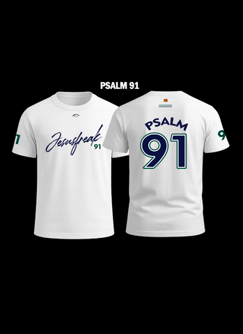 Camiseta Psalm 91, color blanca