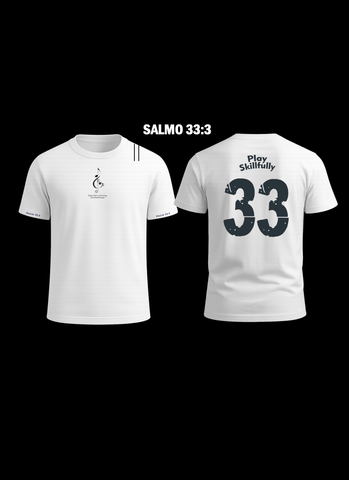 Camiseta Salmo 33: 3, color blanca