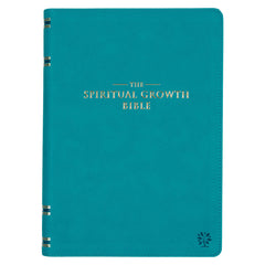 Biblia de crecimiento espiritual de cuero sintético verde azulado - NLT