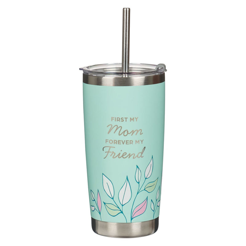 TERMO PARA AGUA CON PITILLO VERDE MENTA "FOREVER MY FRIEND"