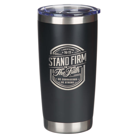 Mug  con tapa Stand firm negro