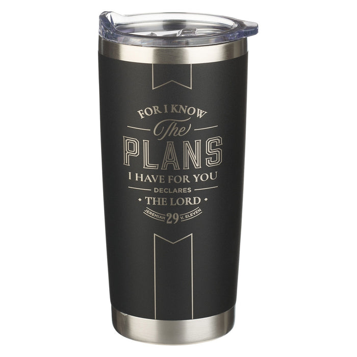 TERMO PARA AGUA CON TAPA NEGRO " THE PLANS"