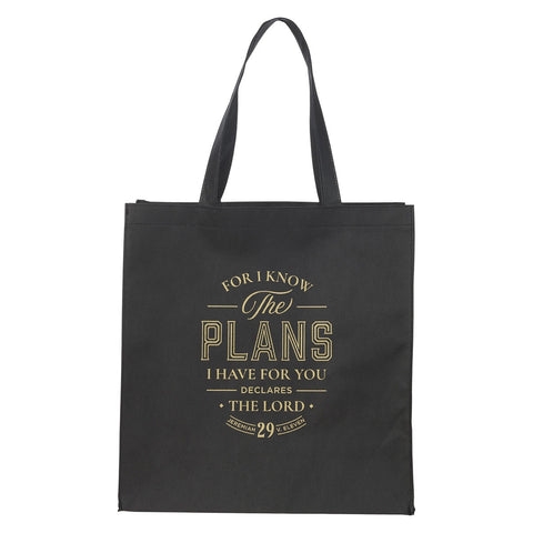 TOTE BAG NEGRO FOR I KNOW THE PLANS
