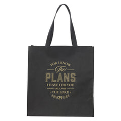 TOTE BAG NEGRO FOR I KNOW THE PLANS