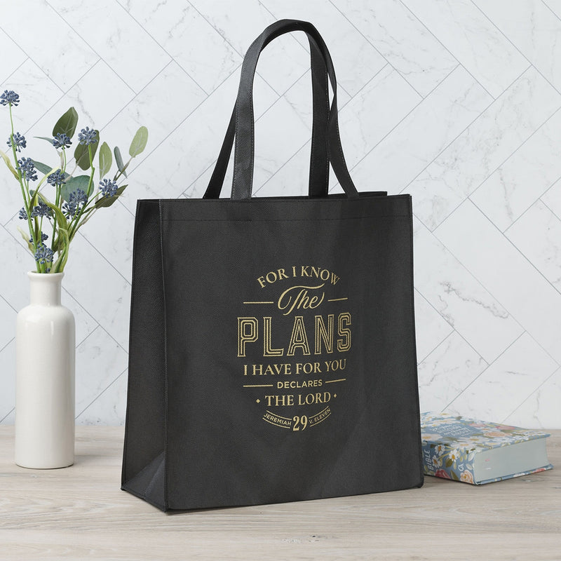 TOTE BAG NEGRO FOR I KNOW THE PLANS