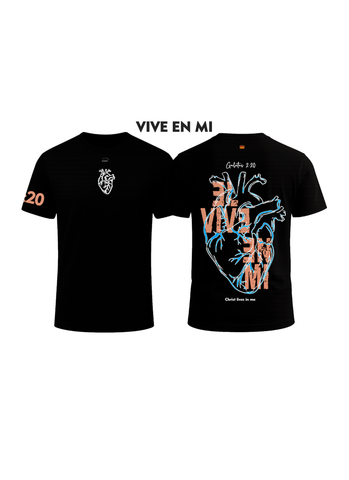 Camiseta Vive en mi, color negra