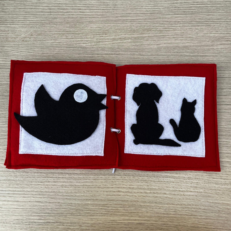 Libro Manzana (blanco, rojo, negro) para niños