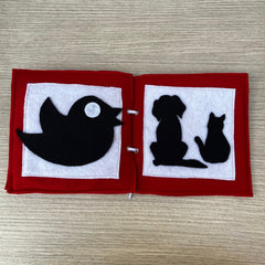 Libro Manzana (blanco, rojo, negro) para niños