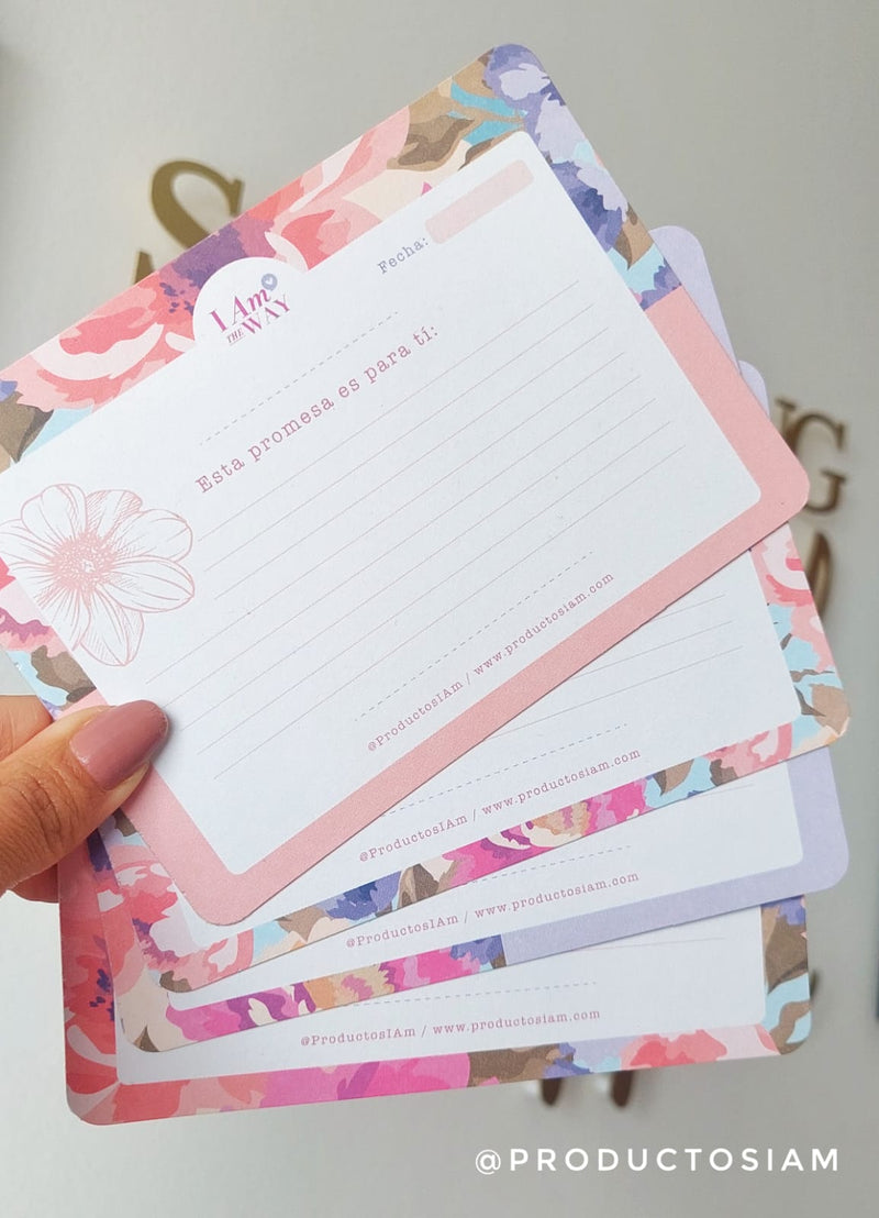Tarjetas Escribe tus promesas I Am, color rosa