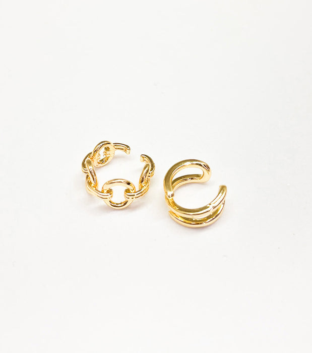 Ear Cuffs dorado y perlitas