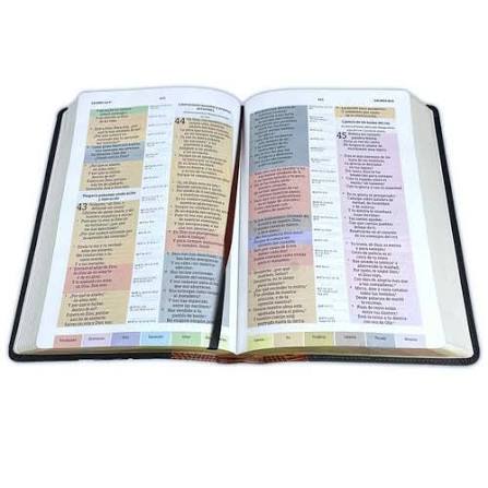 Biblia de estudio Arcoiris, Tostado/Negro, semi piel - RVR 1960