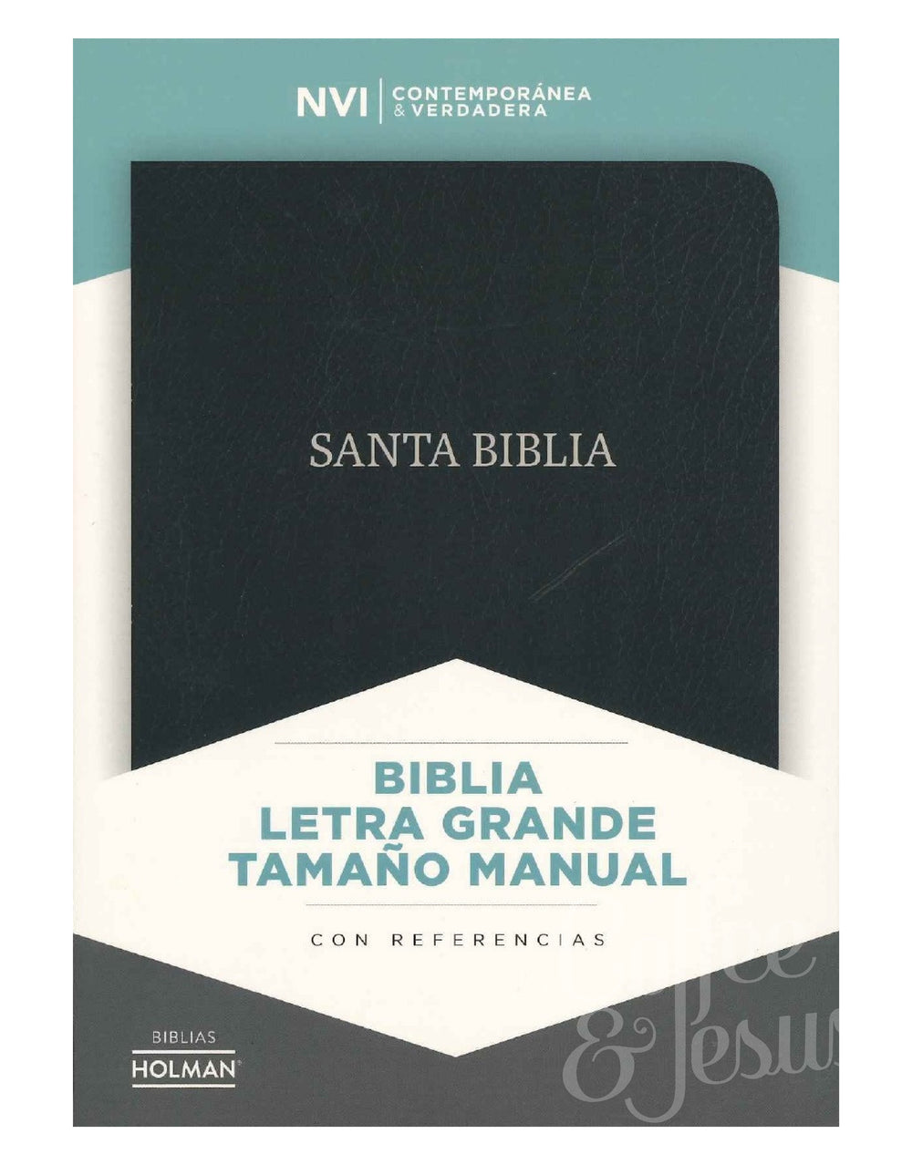 Biblia letra grande, tamaño manual piel negro - NVI