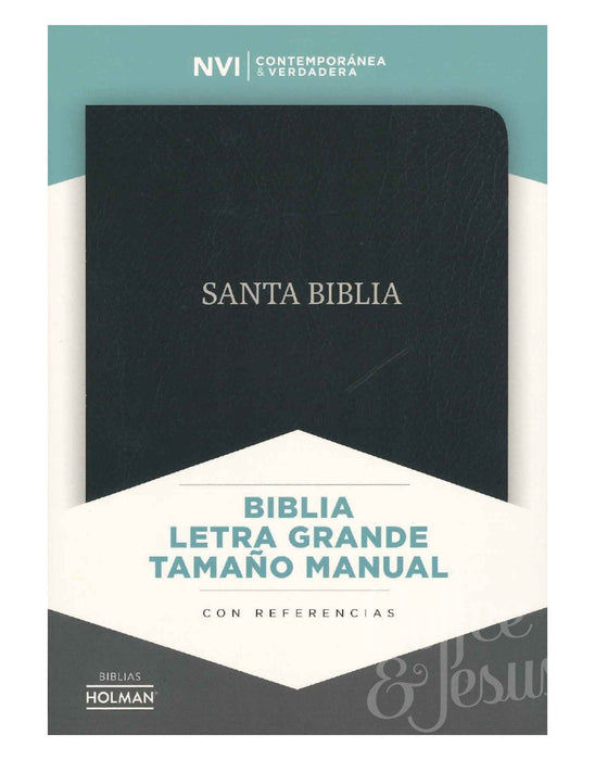 Biblia letra grande, tamaño manual piel negro - NVI