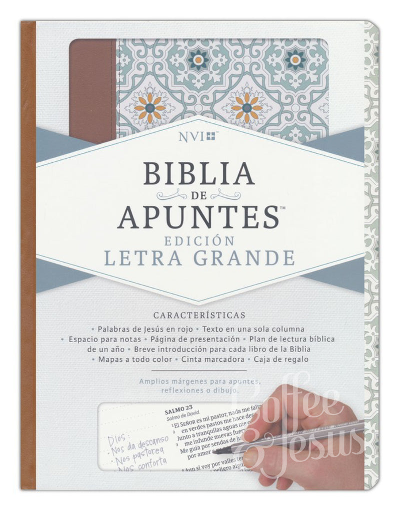 Biblia de apuntes azulejos color salvia - NVI