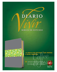 Biblia de estudio del diario vivir, sentipiel gris/verde - NTV