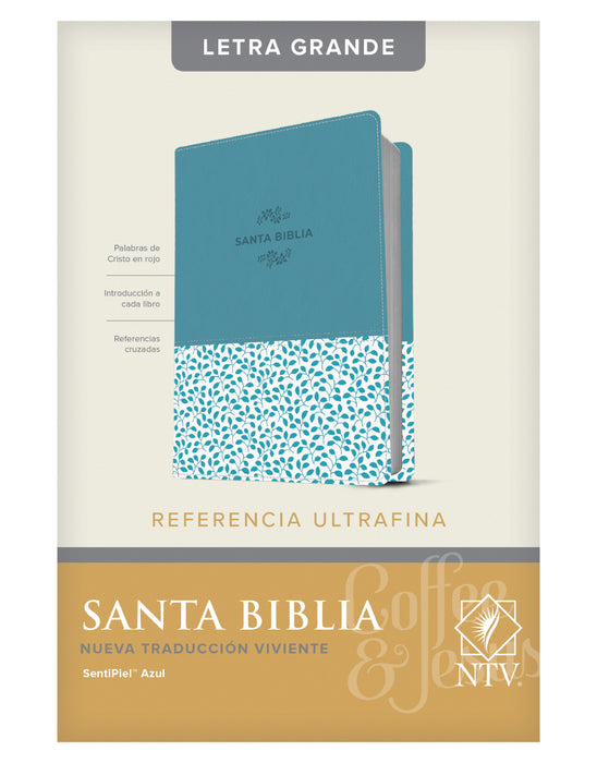 Biblia edición de referencia, letra grande azul - NTV