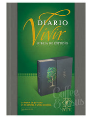 Biblia de estudio del diario vivir con estuche de tela gris árbol- NTV