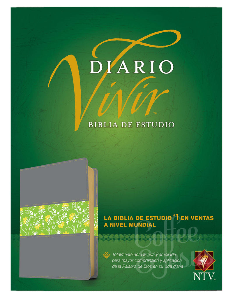 Biblia de estudio del diario vivir gris/verde con índice - NTV