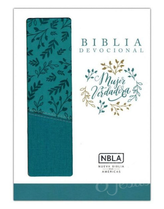 Biblia devocional mujer verdadera, imitación piel azul - NBLA
