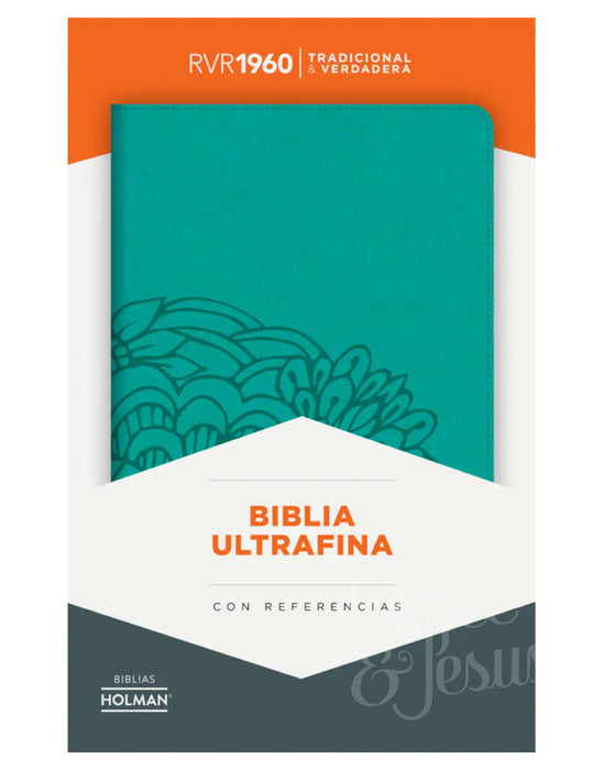 Biblia ultrafina aguamarina imitación piel - RVR 1960