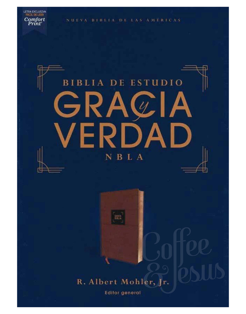 Biblia de estudio gracia y verdad, sentipiel café - NBLA