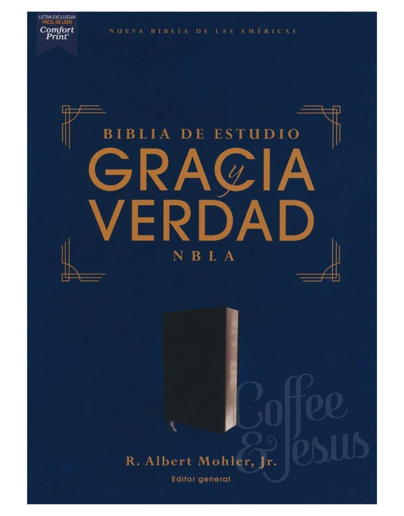 Biblia de estudio gracia y verdad, sentipiel negro - NBLA