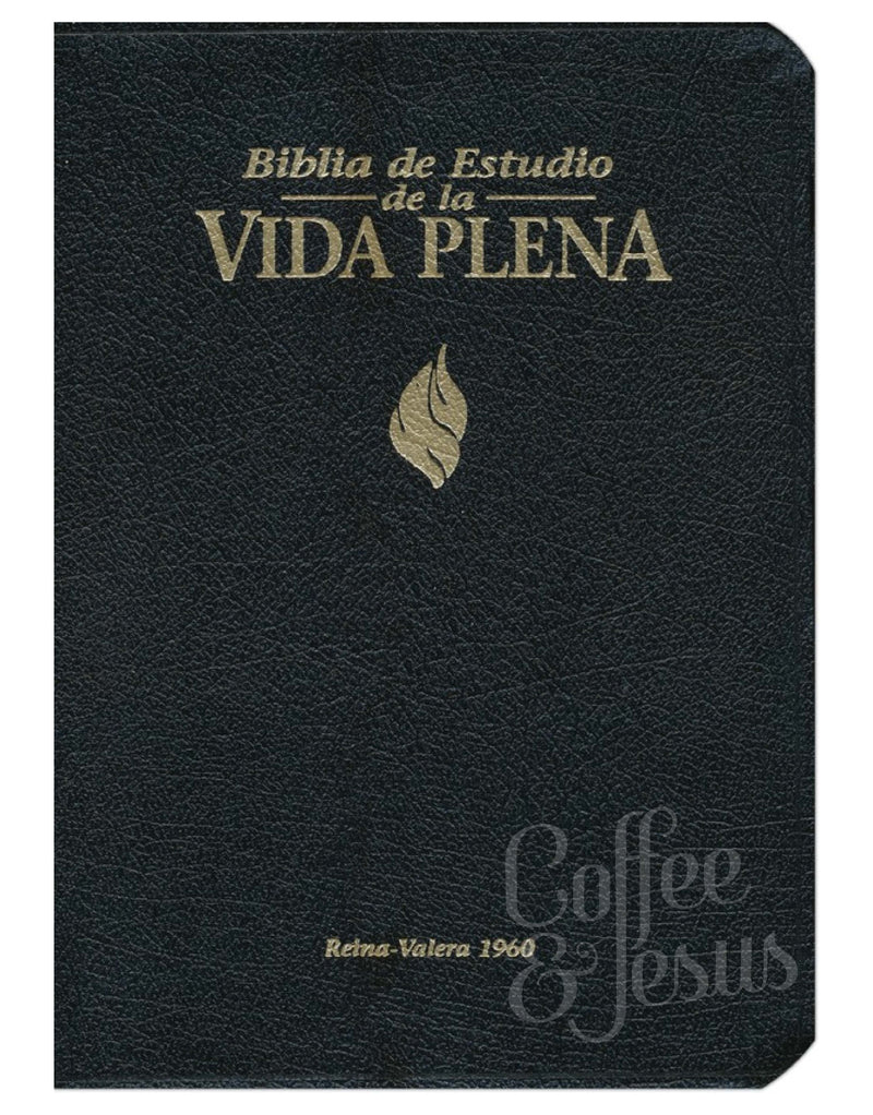 Biblia de estudio vida plena, imitación piel negro - RVR 1960