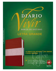 Biblia de estudio del diario vivir, letra grande vino tinto/rosa - NTV