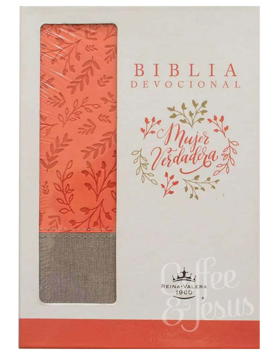 Biblia devocional mujer verdadera, imitación piel rosa y gris - RVR 1960