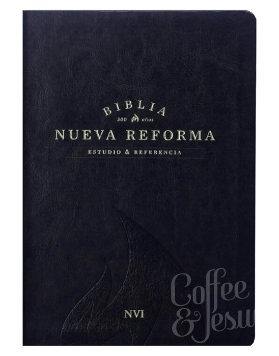 Biblia de estudio nueva reforma, piel italiana negro - NVI