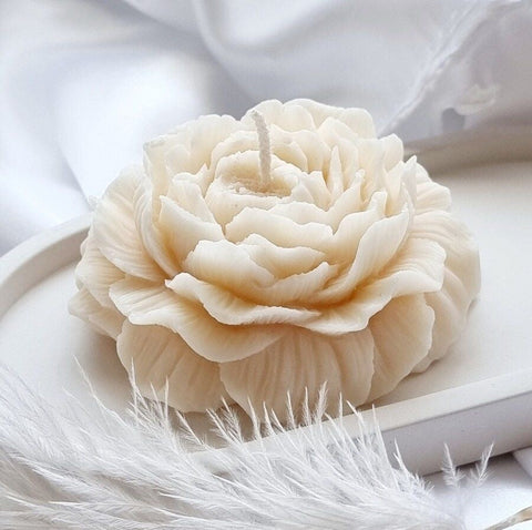 Vela Rosa Peonia Blanca