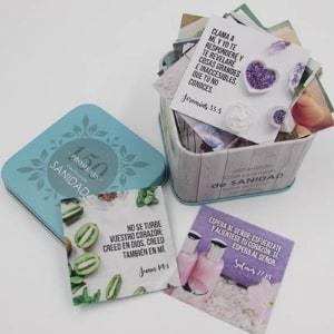 150 Promesas bíblicas Sanidad en caja metálica - Coffee & Jesus